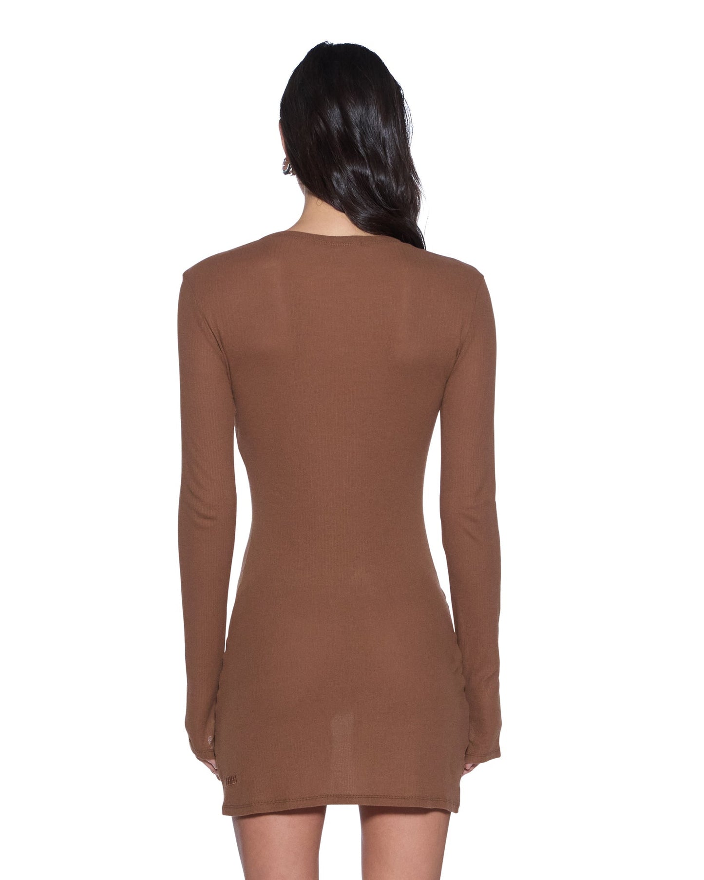Ksubi | Crawford Long Sleeve Mini Dress - Chocolate