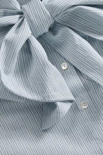 Skall Studio | Dalia Bow Shirt - Tiny Blue