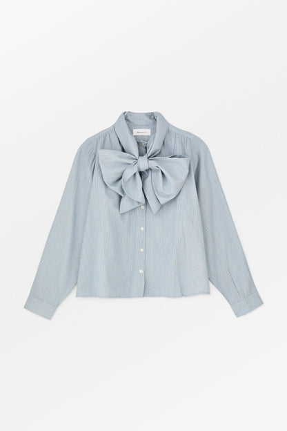 Skall Studio | Dalia Bow Shirt - Tiny Blue