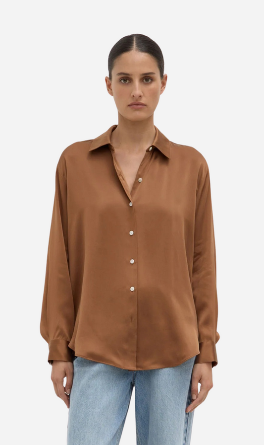 Assembly Label | Pippa Silk Shirt - Bronze
