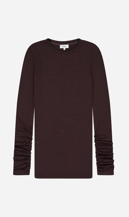 Rebe | Merino Ruched LS Tee - Balsamic