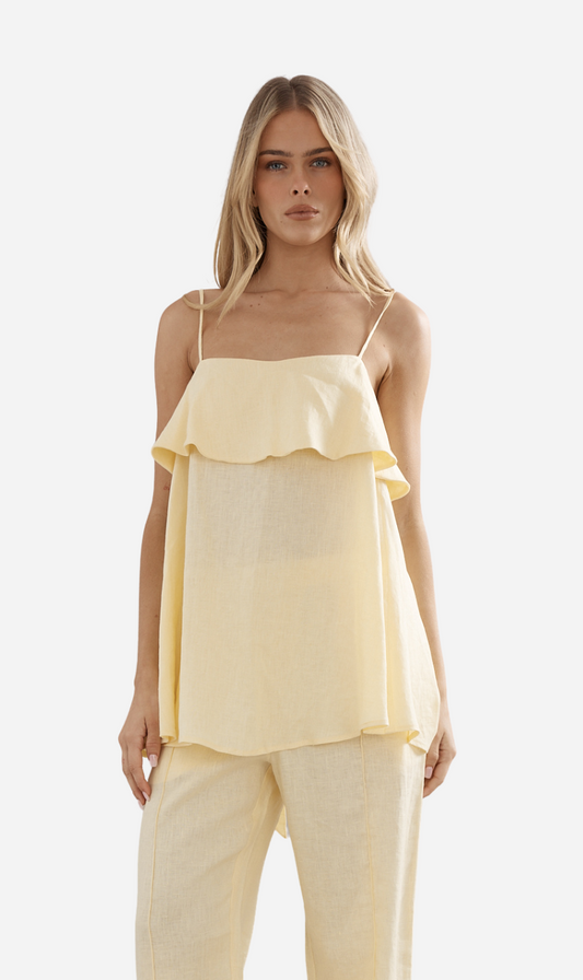 Caitlin Crisp | Rio Top - Yellow Linen