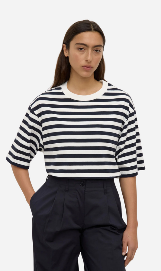 Assembly Label | Monte Stripe Tee - True Navy/White Stripe