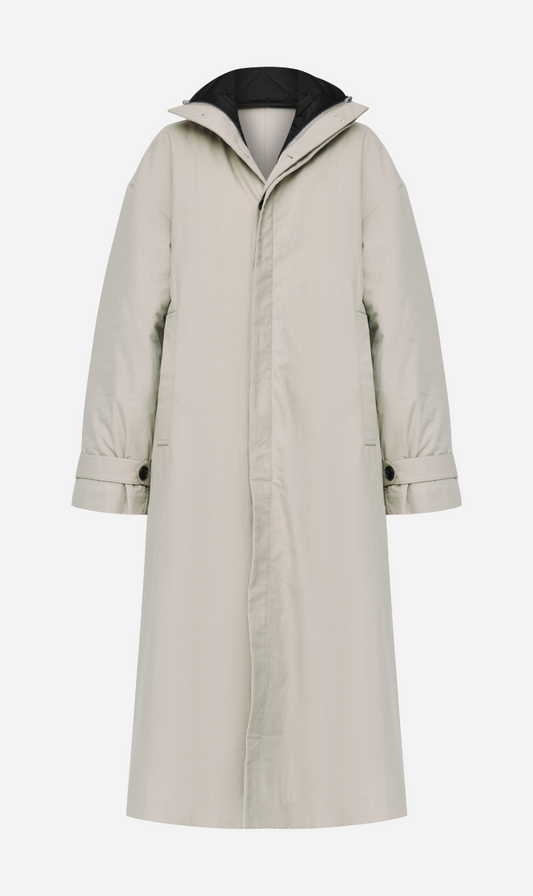 Wynn Hamlyn | Quilted Trench Coat - Taupe