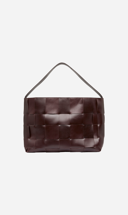 St Agni | Woven Mini Tote - Chocolate