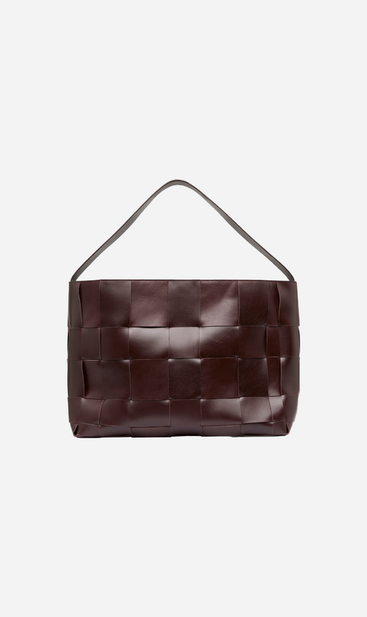St Agni | Woven Mini Tote - Chocolate