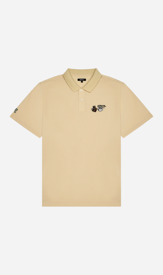 Malbon | Two Man Scram Pique Polo - Light Khaki