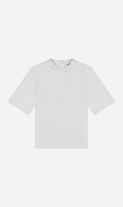 Rebe | Satin Shoulder Top - Ivory