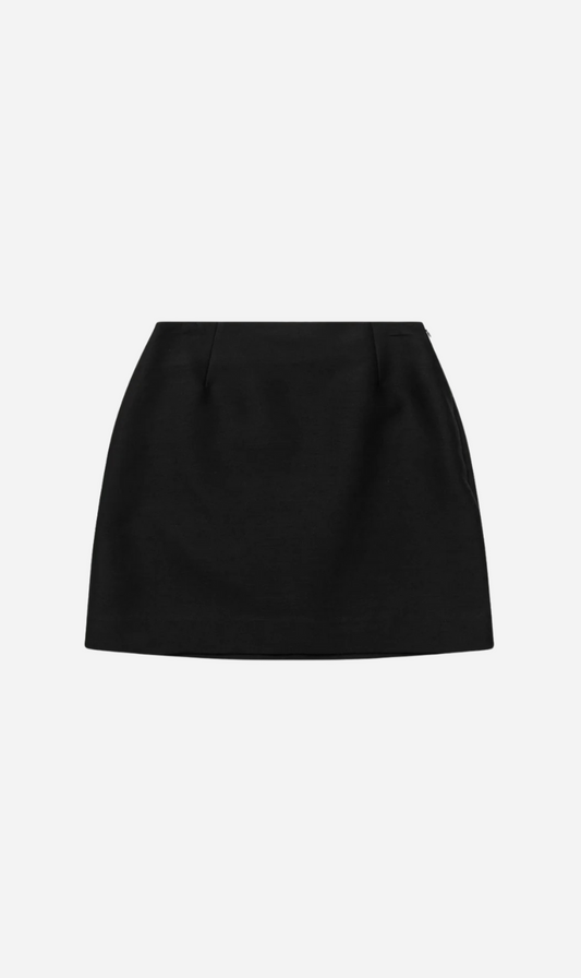 Assembly Label | Moss Wool Silk Mini Skirt - Black