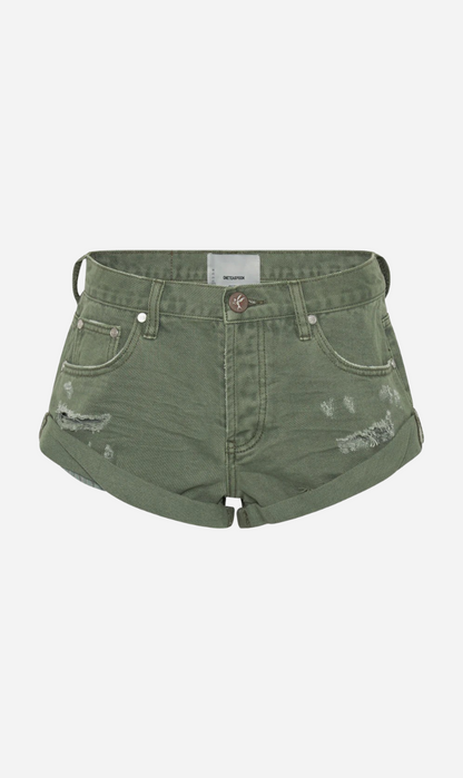 One Teaspoon | Bandit Low Waist Denim Short - Super Khaki