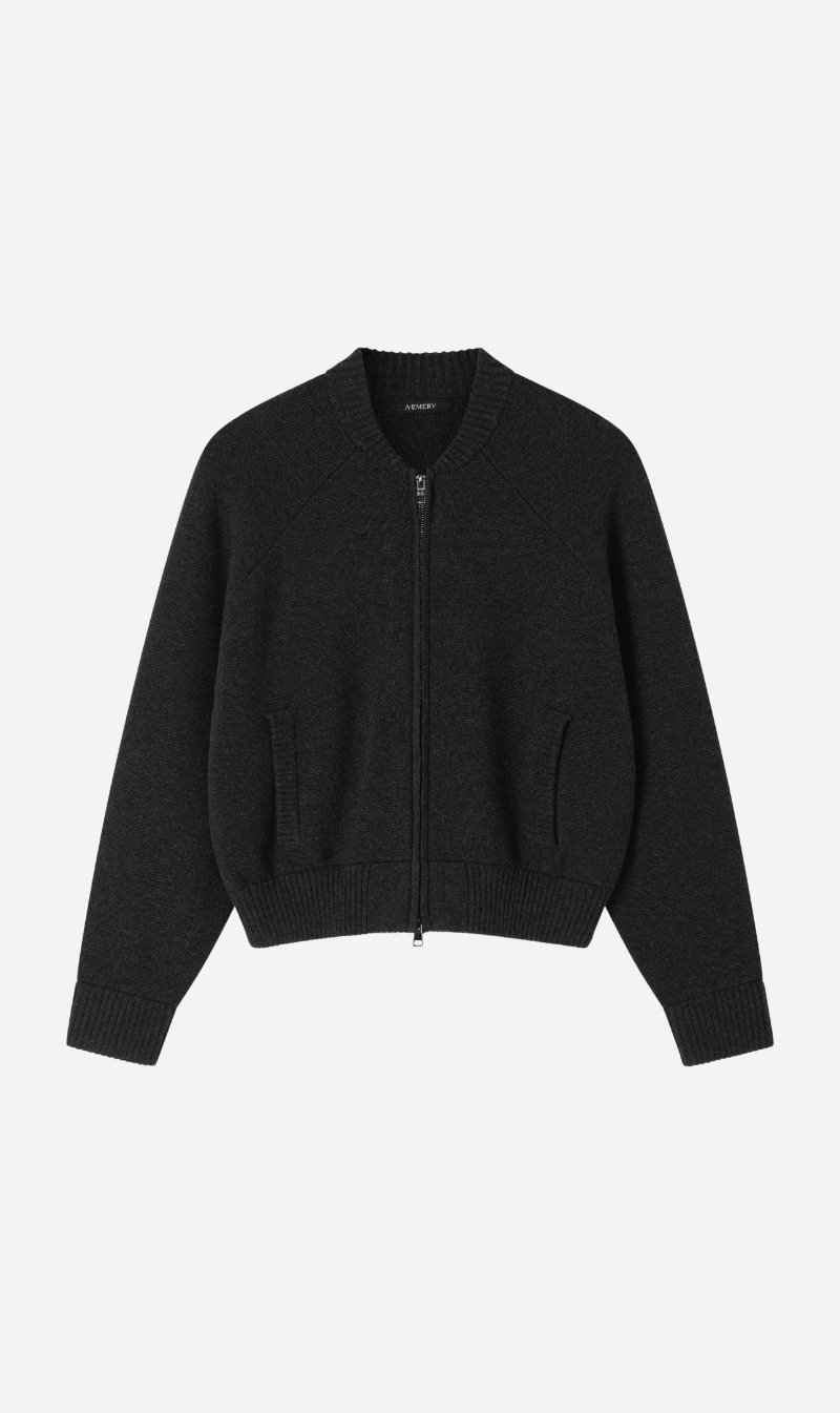 A. Emery | The Herman Knit Bomber - Charcoal Melange