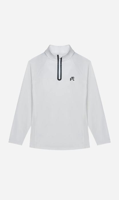 Malbon | Performance Raglan Quarter Zip - White