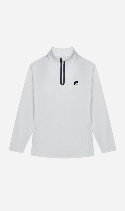 Malbon | Performance Raglan Quarter Zip - White