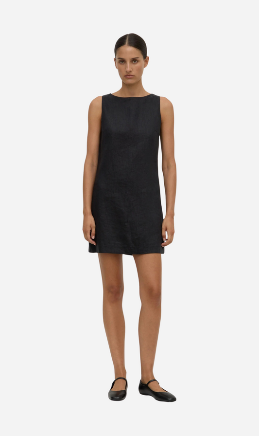 Assembly Label | Nadine Linen Mini Dress - Black