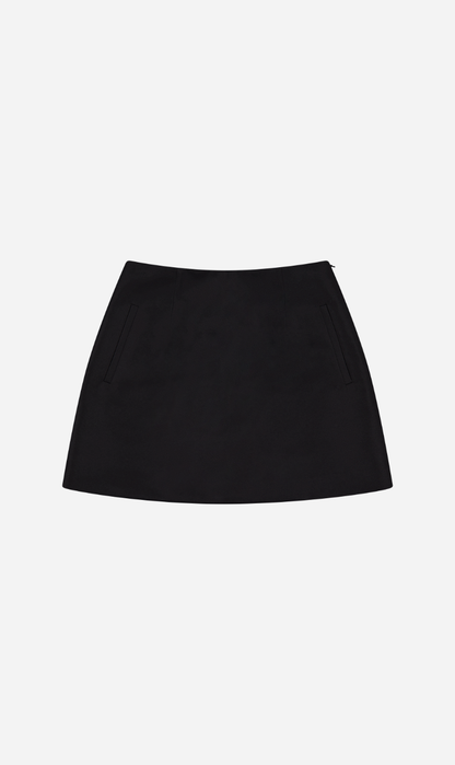Rebe | Satin Mini Skirt - Black