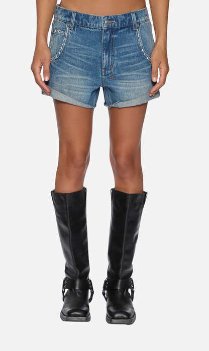 Ksubi | Baggy Short - Texas Blue Studded