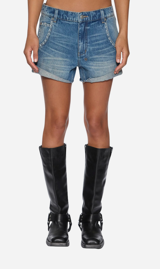 Ksubi | Baggy Short - Texas Blue Studded