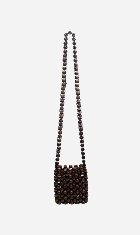 La Tribe | Beaded Crossbody Bag - Brown