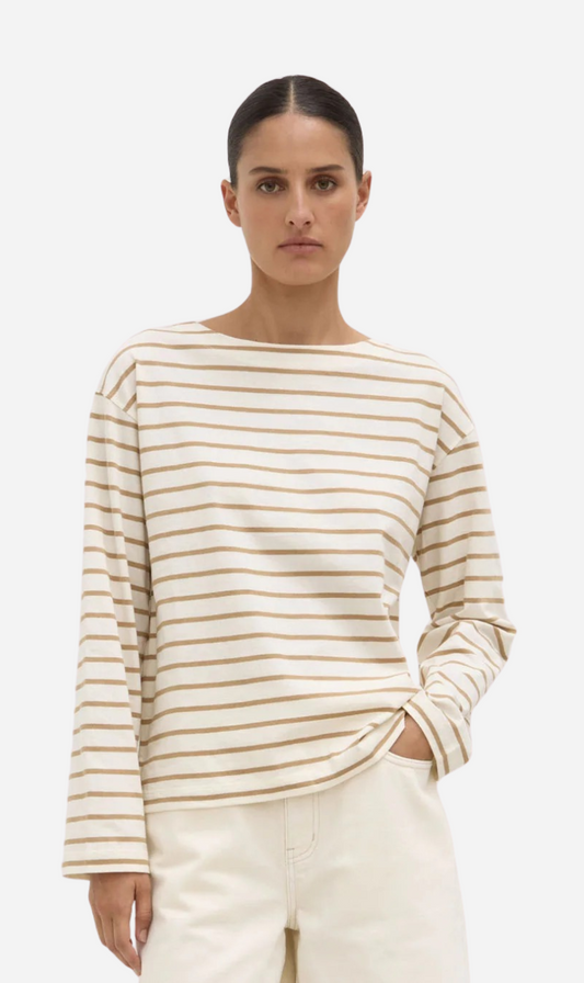 Assembly Label | Bonne Long Sleeve Tee - Tan/Antique White
