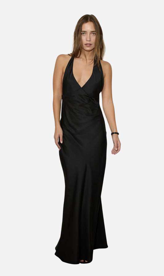 Maison Essentiele | Vintage Halter Maxi - Black