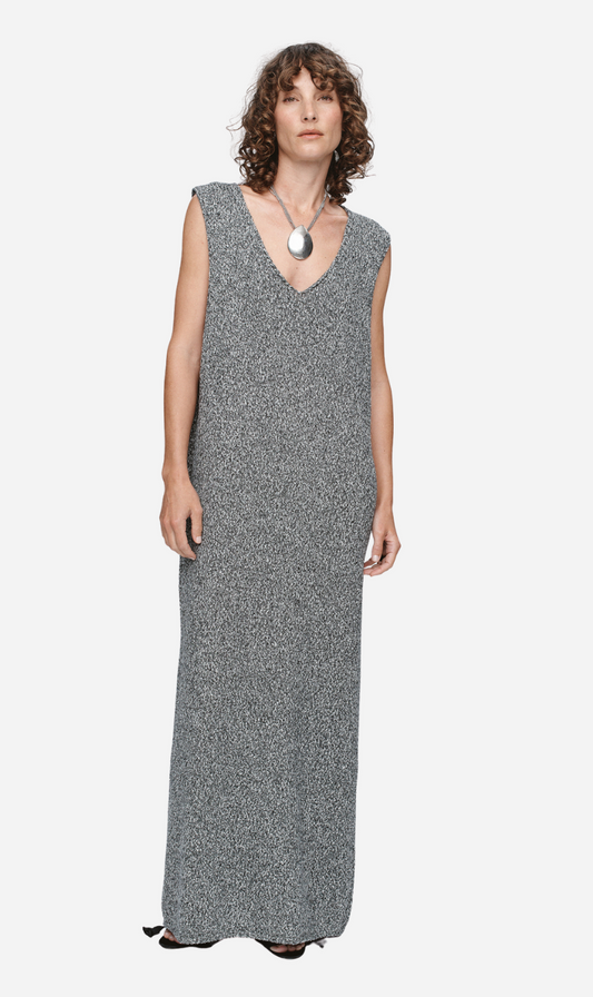 Marle | Iris Dress - Black/Ivory Melange