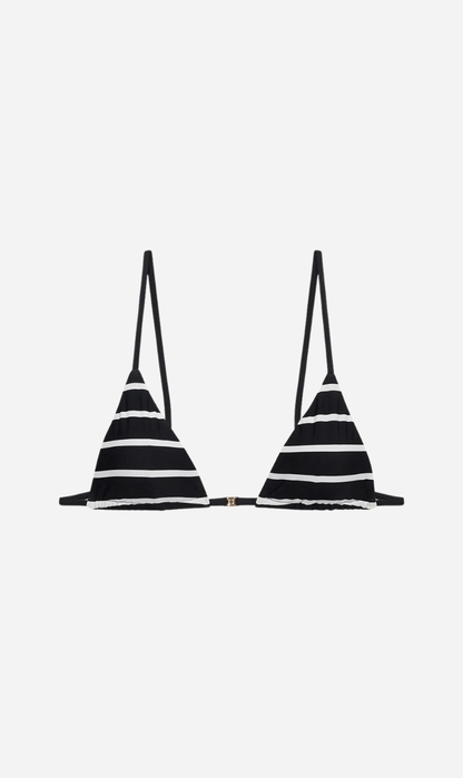 Anine Bing | Bellamy Bikini Top - Black & White Stripe