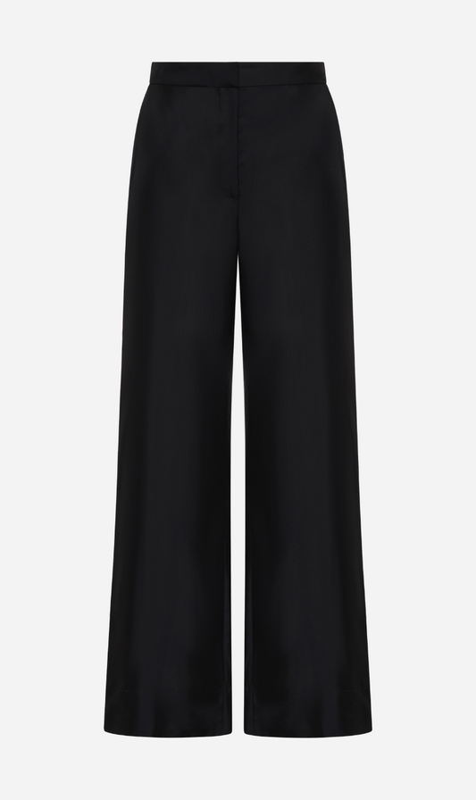St Agni | Silk Twill Pants - Black