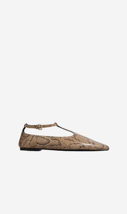 A.Emery | The Ward Flat - Taupe Embossed Snake