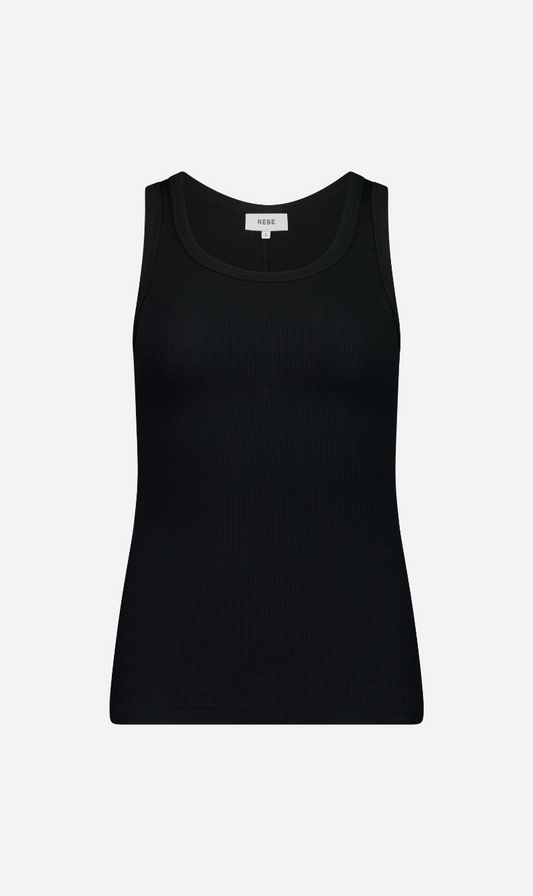 Rebe | Ribbed Tank Top - Black