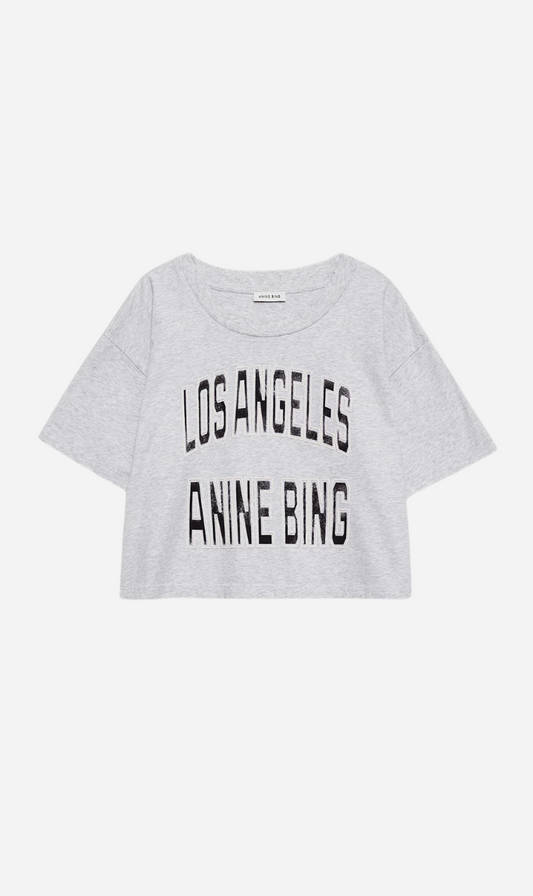 Anine Bing | Johnny Cropped Tee - Grey