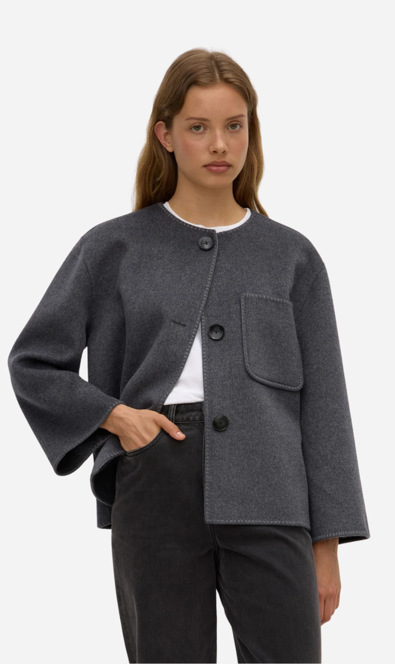 Assembly Label | Camille Wool Cashmere Jacket - Charcoal Marle