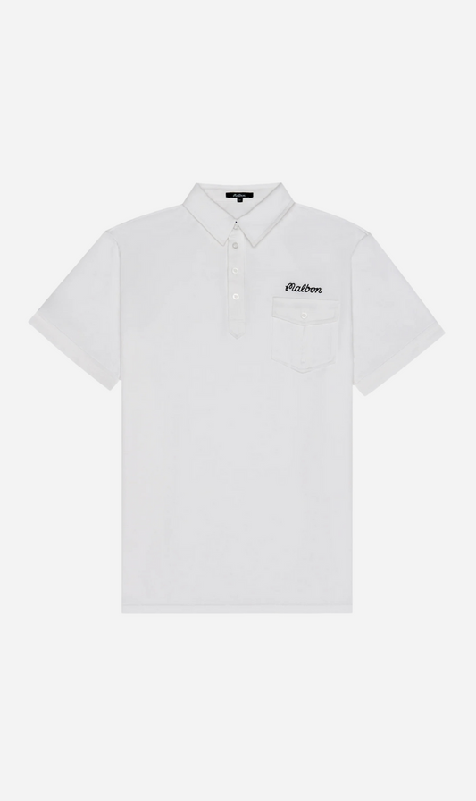Malbon | Jesper Parnevik Single Pocket Mercerised Cotton Jersey Polo - White
