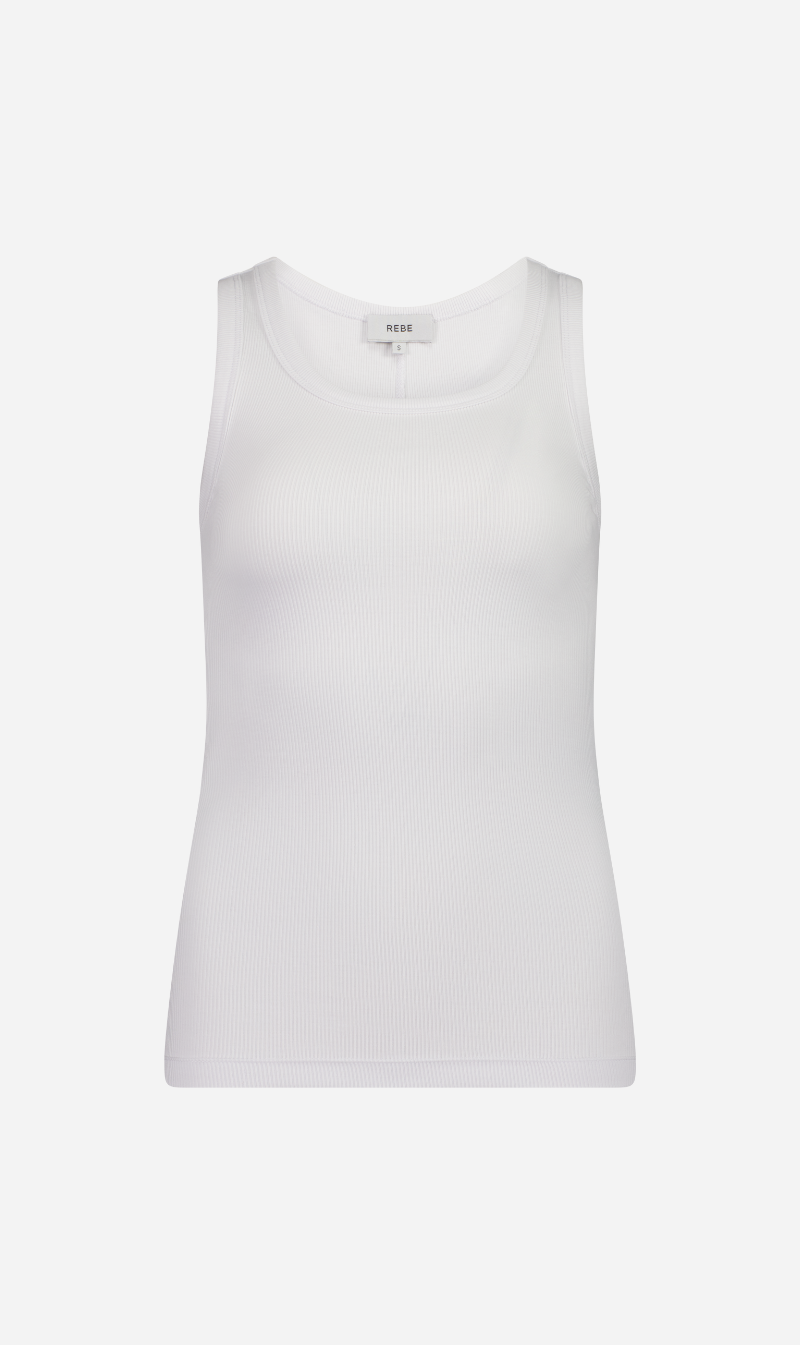 Rebe | Ribbed Tank Top - White