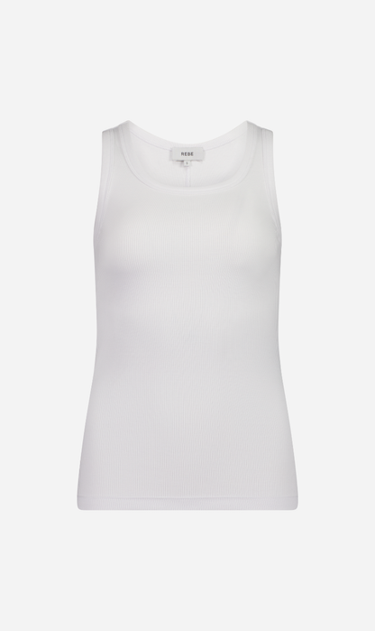 Rebe | Ribbed Tank Top - White