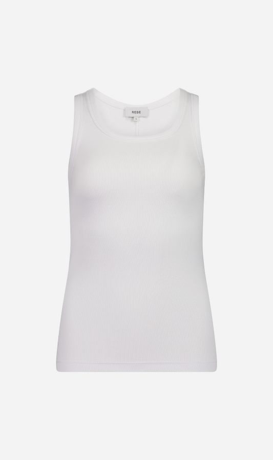 Rebe | Ribbed Tank Top - White