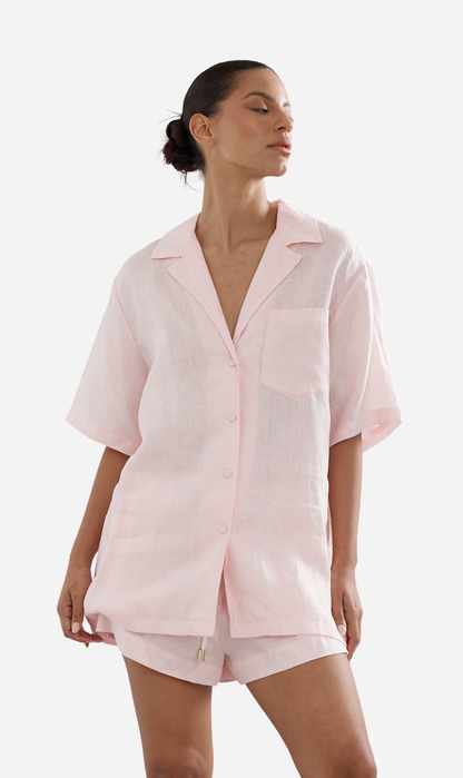 Caitlin Crisp | Ibiza Shirt - Pink Linen