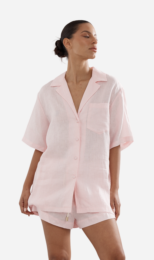 Caitlin Crisp | Ibiza Shirt - Pink Linen