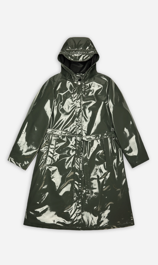 RAINS | A-Line Longer Jacket - Swamp