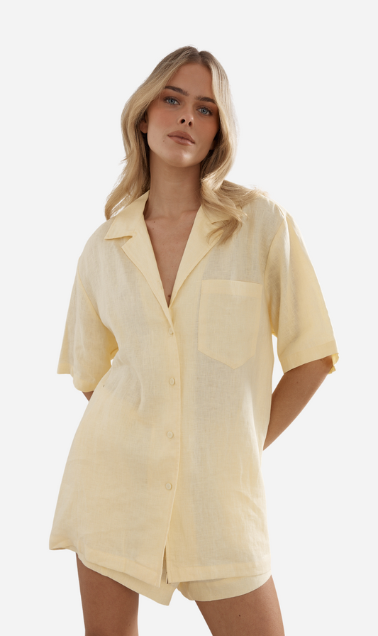 Caitlin Crisp | Ibiza Shirt - Yellow Linen