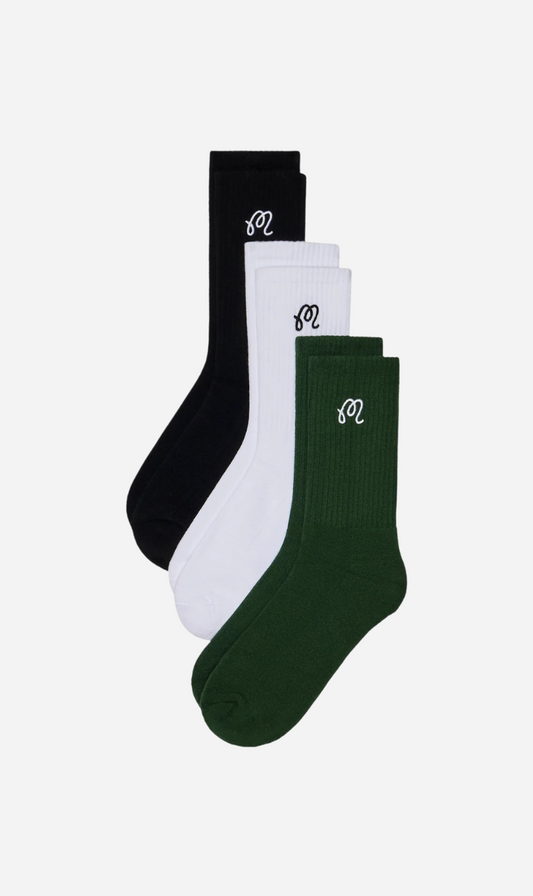 Malbon | M Crew Sock Pack - Multi