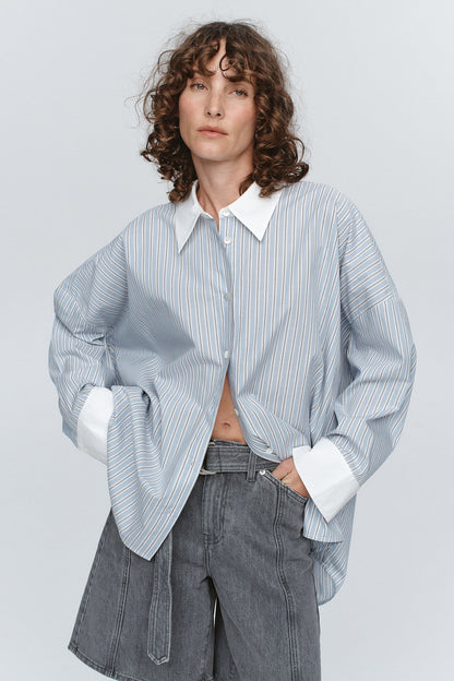 Marle | Edie Shirt - Bleu Stripe