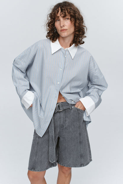 Marle | Edie Shirt - Bleu Stripe
