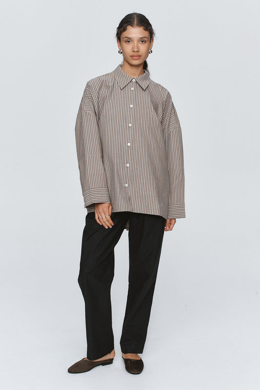 Marle | Edie Shirt - Chocolate Stripe
