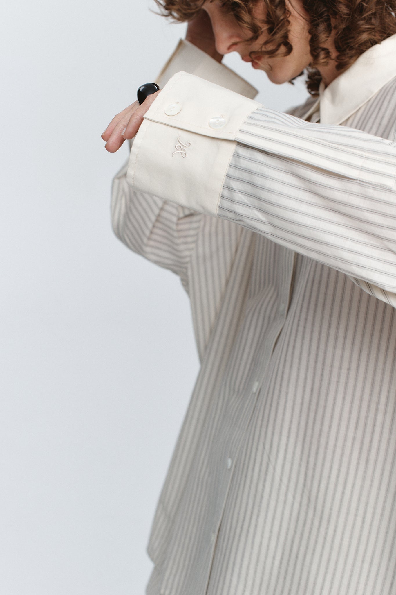 Marle | Edie Shirt - Grey Stripe
