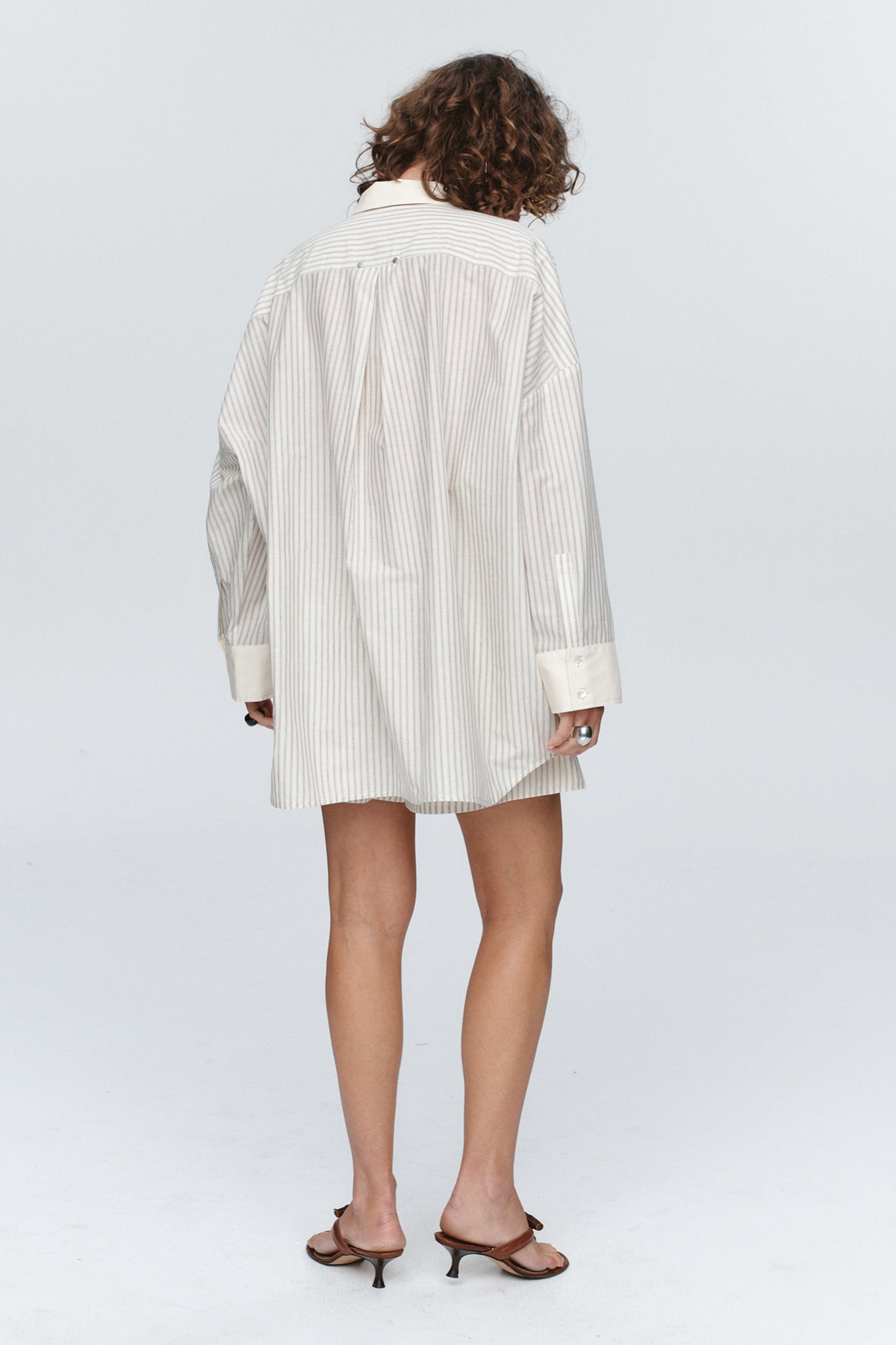 Marle | Edie Shirt - Grey Stripe
