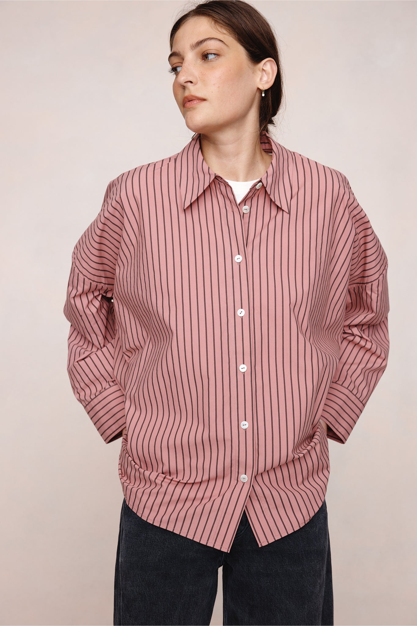 Marle | Edie Shirt - Rosewood Stripe