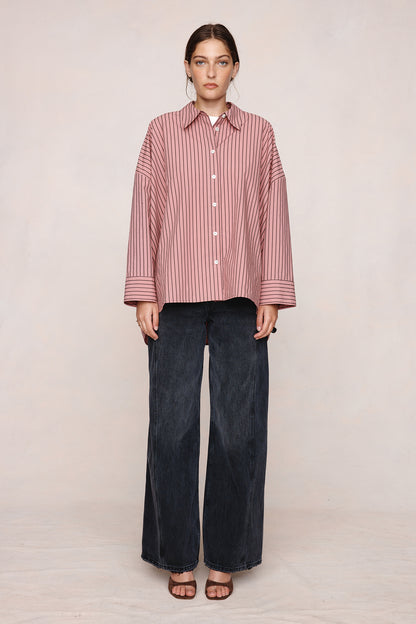 Marle | Edie Shirt - Rosewood Stripe