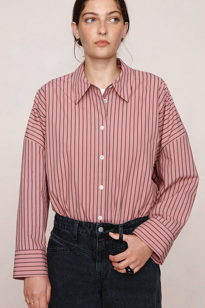 Marle | Edie Shirt - Rosewood Stripe