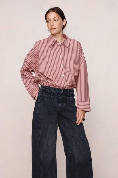 Marle | Edie Shirt - Rosewood Stripe
