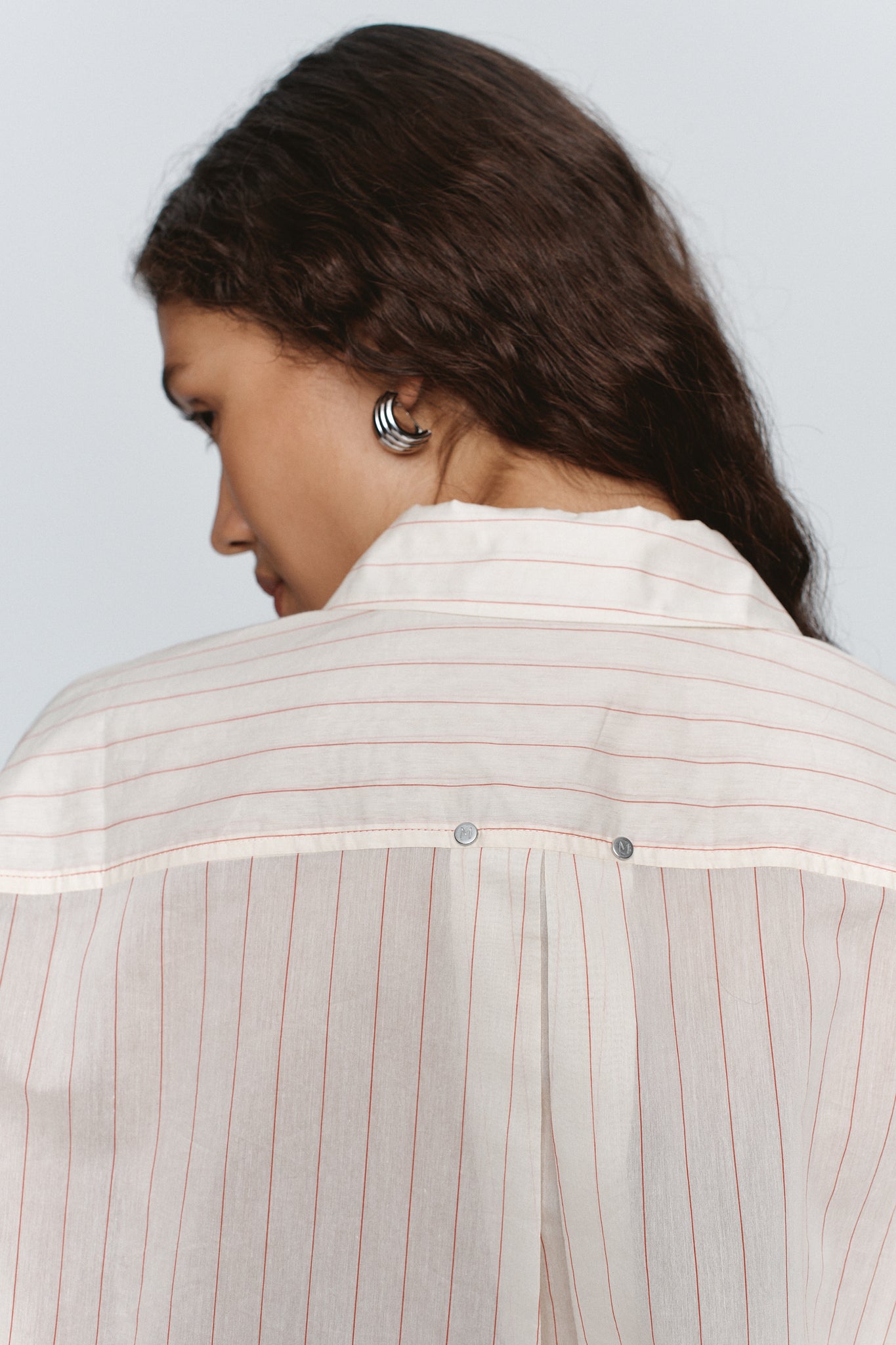 Marle | Edie Shirt - Ivory/Sangria Stripe